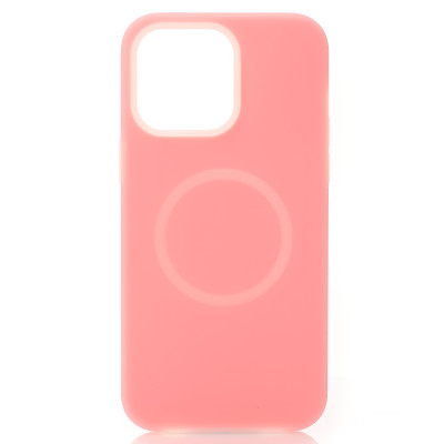 Накладка Liquid MagSafe iPhone 15 Pro Max Розовая