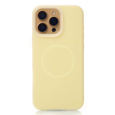 Накладка Liquid MagSafe iPhone 15 Pro Max Жовта (Sunglow)