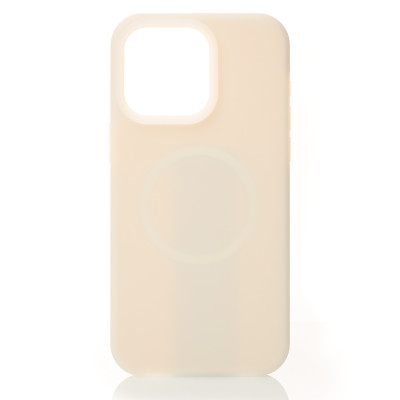 Накладка Liquid MagSafe iPhone 15 Pro Max Беж (Cream)
