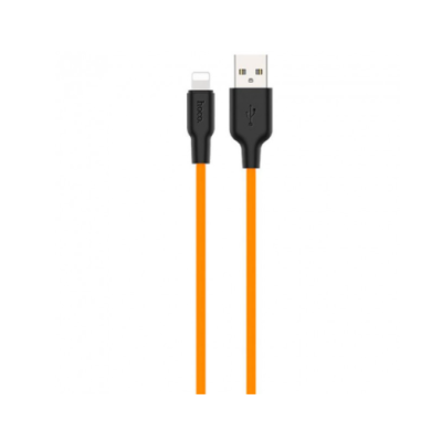 Кабель дата Hoco X21 USB Type A - Lightning 1м Чёрно-оранжевый