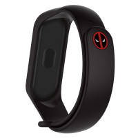 Ремешок Принт Mi Band 5/6/7 Deadpool Черный