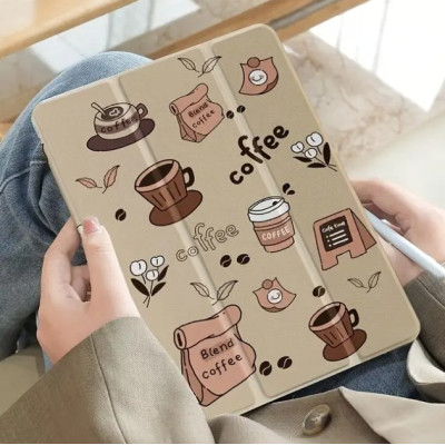 Чохол для планшета Clear + Stylus Print iPad 10.9" 2022 Кава і Квіти