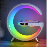 Настольная лампа Ночник с Bluetooth Колонкой 3 в 1 LED Wireless Charging Speaker N69 White, Белая
