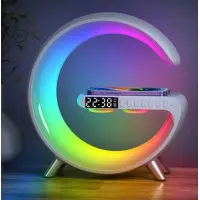 Настольная лампа Ночник с Bluetooth Колонкой 3 в 1 LED Wireless Charging Speaker N69 White, Белая