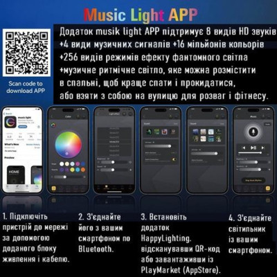 Настільна лампа Нічний світильник з Bluetooth Колонкою 3 в 1 LED Wireless Charging Speaker N69 White, Біла