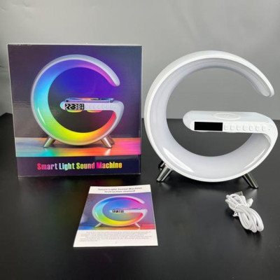 Настільна лампа Нічний світильник з Bluetooth Колонкою 3 в 1 LED Wireless Charging Speaker N69 White, Біла