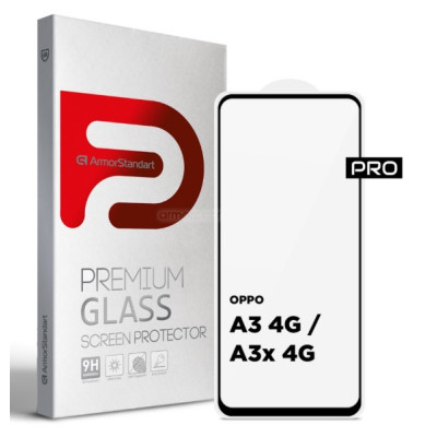 Защитное стекло 3D Armor Oppo A3/A3x Чёрное