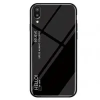 Чехол накладка Glass Gradient HELLO Samsung A105 (A10 2019) Черная