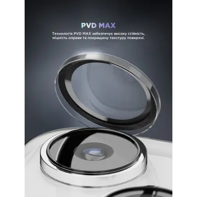 Захисне скло на камеру ArmorStandart Black Icon  iPhone 15 /15 plus Прозоре