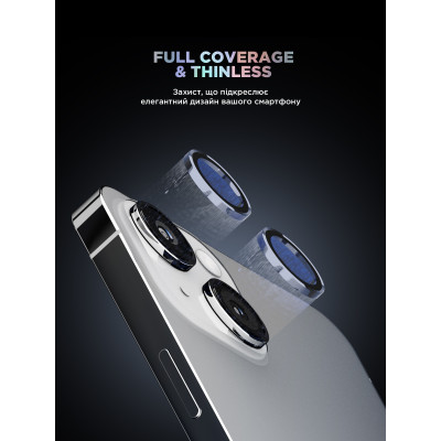 Захисне скло на камеру ArmorStandart Black Icon  iPhone 15 /15 Plus Синій