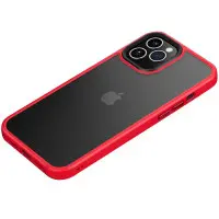 Чехол накладка Metal Buttons iPhone 12 Pro Max Красная