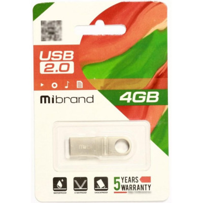 Флеш пам\'ять USB 4Gb Mibrand Puma USB 2.0 Silver, Срібний