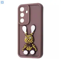 Чехол накладка Pretty Things Samsung A256 (A25 5G) Коричневая/Кролик