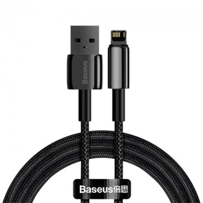 Кабель дата Baseus Tungsten Gold Lightning 1м Чёрный
