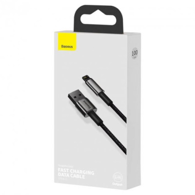 Кабель дата Baseus Tungsten Gold Lightning 1м Чёрный