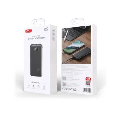 Универсальная мобильная батарея Повербанк XO PR238 PD+QC 3.0 22.5W 10000mAh Чёрный Универсальная мобильная батарея Повербанк XO PR238 PD+QC 3.0 22.5W 10000mAh Чёрный