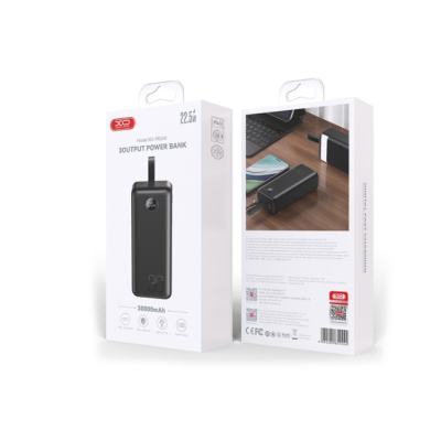 Універсальна мобільна батарея Повербанк XO PR240 PD+QC 3.0 22.5W 30000mAh Чорний
