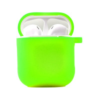 Чехол для наушников AirPods 1/2 Microfiber Салатовый/ Neon Green Чехол для наушников AirPods 1/2 Microfiber Салатовый/ Neon Green