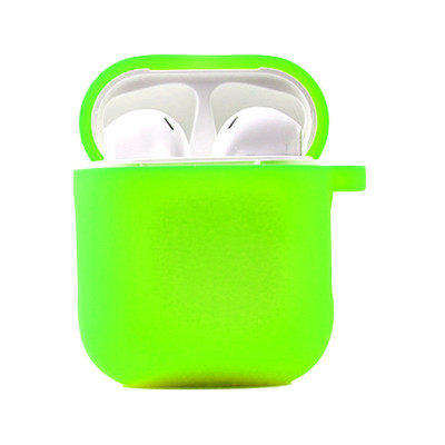 Чохол для навушників AirPods 1/2 Microfiber Салатовий/ Neon Green
