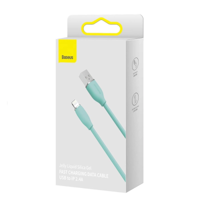 Кабель дата Baseus Jelly Lightning 1.2м Зеленый