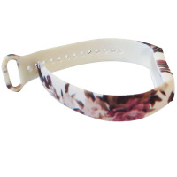 Ремешок Принт Mi Band 5/6 Бордовые Розы/Белый