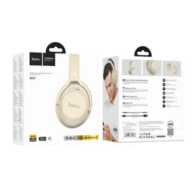 Беспроводные полноразмерные наушники Hoco W37 Bluetooth Headphones Stereo Gold Champagne, золотые