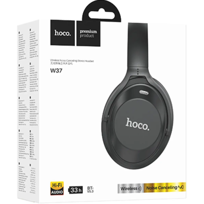 Беспроводные полноразмерные наушники Hoco W37 Stereo Bluetooth Headphones Ultimate Black, черные