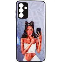 Чехол накладка Prisma Ladies Samsung A145 (A14) Черная в белом