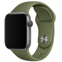 Ремешок Apple Watch 38мм Силикон 2ед. Зеленый/ Olive