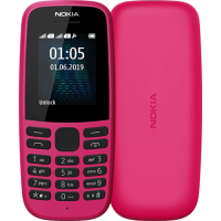 Кнопковий телефон Nokia 105 Single Sim 2019 Pink, рожевий