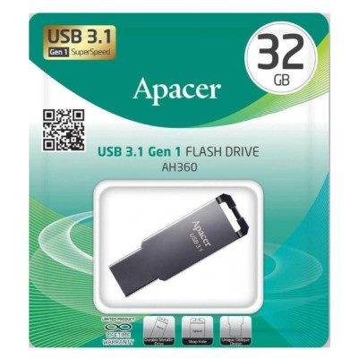 Флеш память USB 32Gb Apacer AH360 USB 3.1 Металический