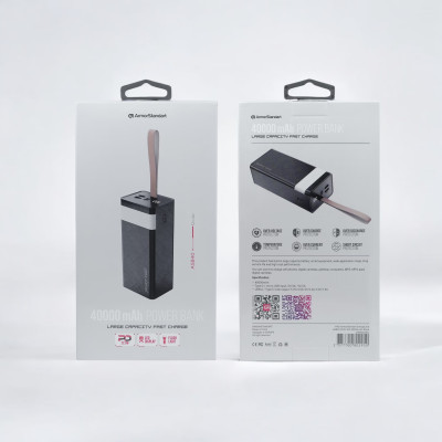 Універсальна мобільна батарея Повербанк ArmorStandart EnergyCore ASB40 40000mAh 22.5W Чорний