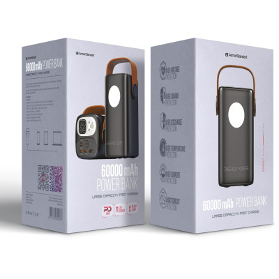 Универсальная мобильная батарея Повербанк ArmorStandart EnergyCore ASB60 60000mAh PD100W Чорный