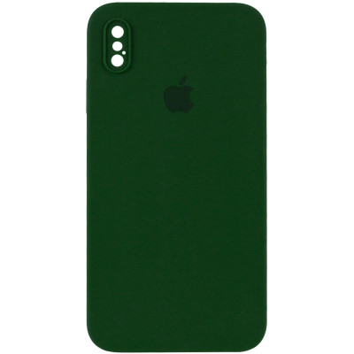 Чехол накладка HC iPhone XS Max Зеленая/Army Green Square Full