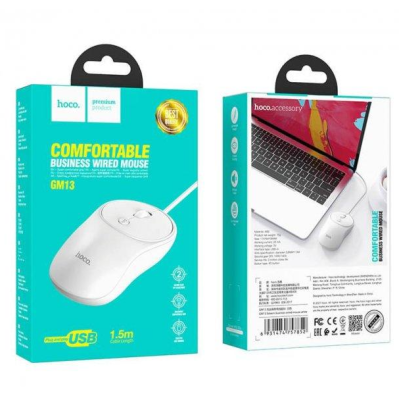 Проводная Мышь USB Hoco GM13 White, Белый