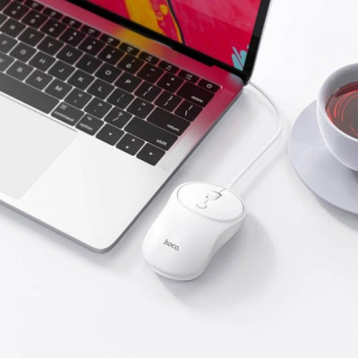 Проводная Мышь USB Hoco GM13 White, Белый