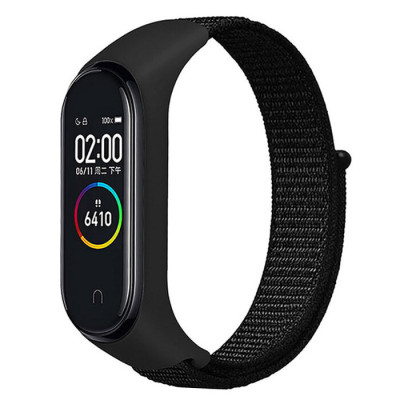 Ремінець Нейлон Mi Band 3/4/5/6 Чорний