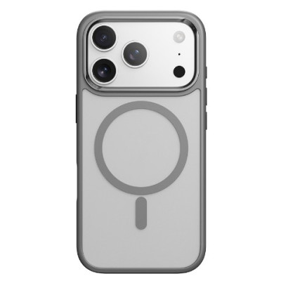 Чехол Накладка Rock Guard MagSafe iPhone 17 Серая (Metal Lens Frame)