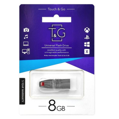 Флеш пам\'ять USB 8Gb T&G Metal 115 Сталевий