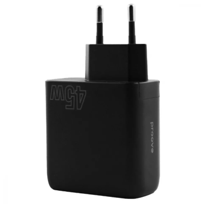 Мережевий зарядний пристрій Proove Power 45WPD+USB Black, Чорний