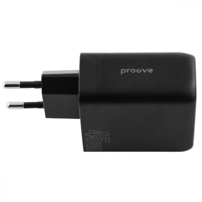 Мережевий зарядний пристрій Proove Power 45WPD+USB Black, Чорний