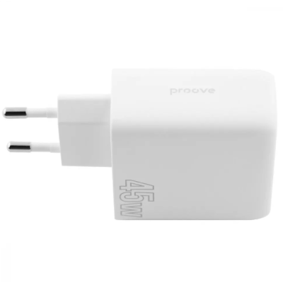 Мережевий зарядний пристрій Proove Power 45WPD+USB White, Білий