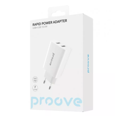 Сетевое зарядное устройство Proove Rapid 10.5W 2USB White, Белый