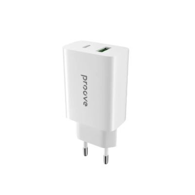 Мережевий зарядний пристрій Proove Rapid 20W PD+USB White, Білий