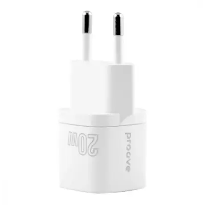 Мережевий зарядний пристрій Proove Silicone Power 20W PD White, Білий