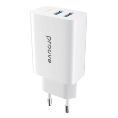 Мережевий зарядний пристрій Proove Rapid 30W PD+2USB White, Білий