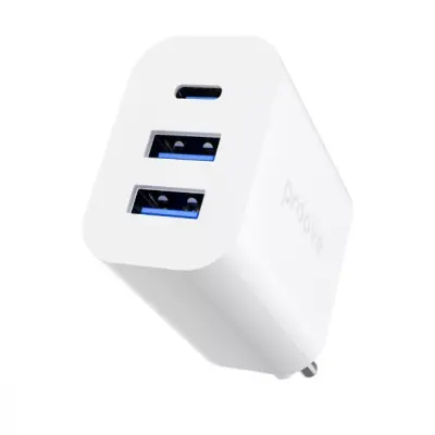 Мережевий зарядний пристрій Proove Rapid 30W PD+2USB White, Білий