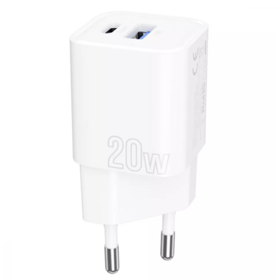 Мережевий зарядний пристрій Proove Power Plus 20W PD+USB White, Білий