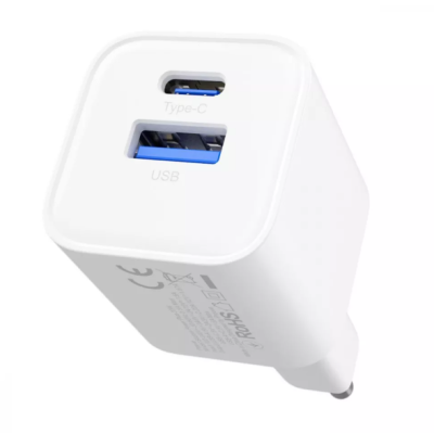 Мережевий зарядний пристрій Proove Power Plus 20W PD+USB White, Білий