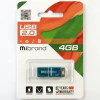 Флеш память USB 4Gb Mibrand Chameleon USB 2.0 Голубая